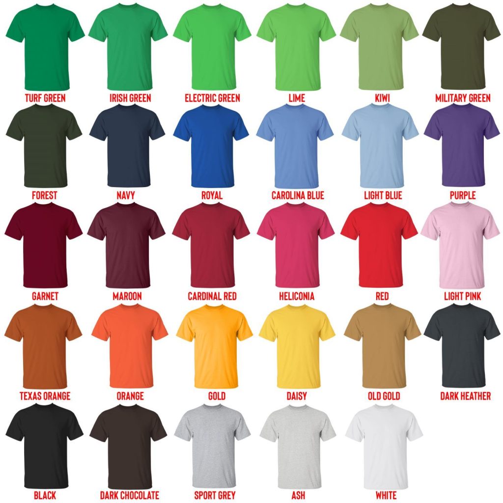 t shirt color chart - Madball Shop