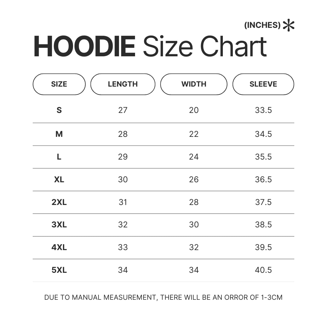 Hoodie Size Chart - Madball Shop