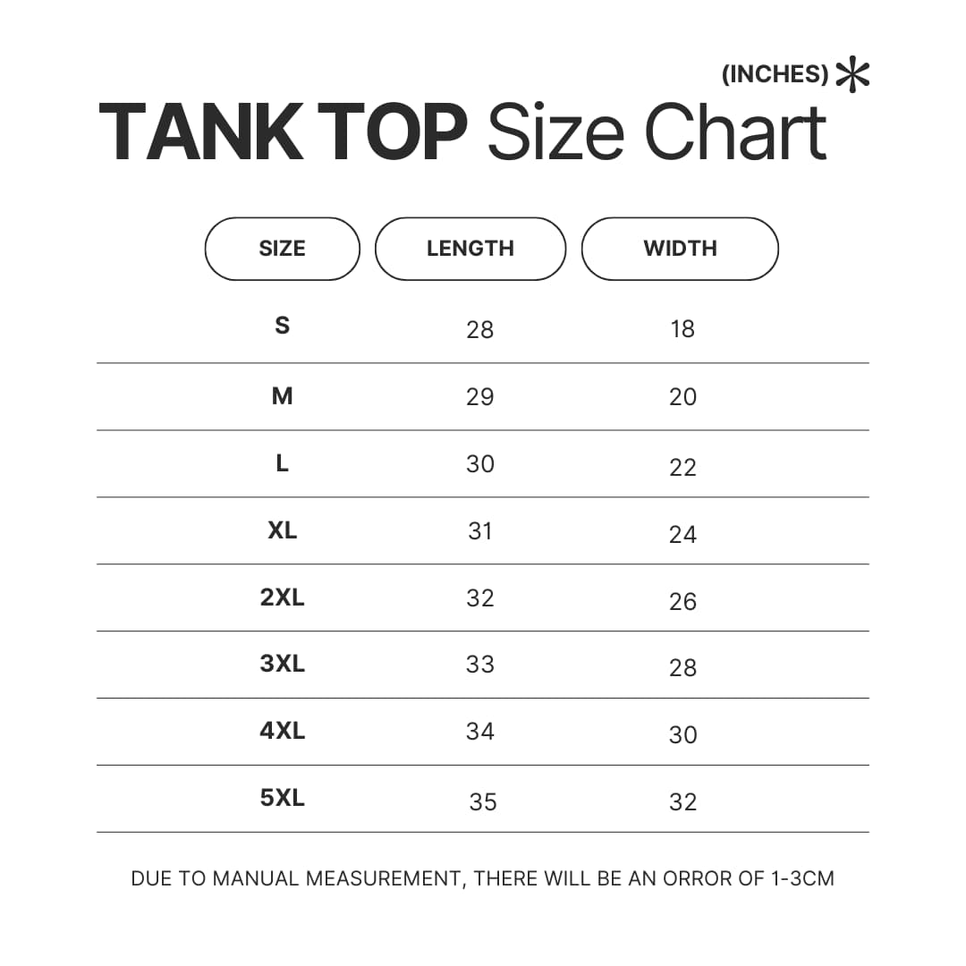 Tank Top Size Chart - Madball Shop